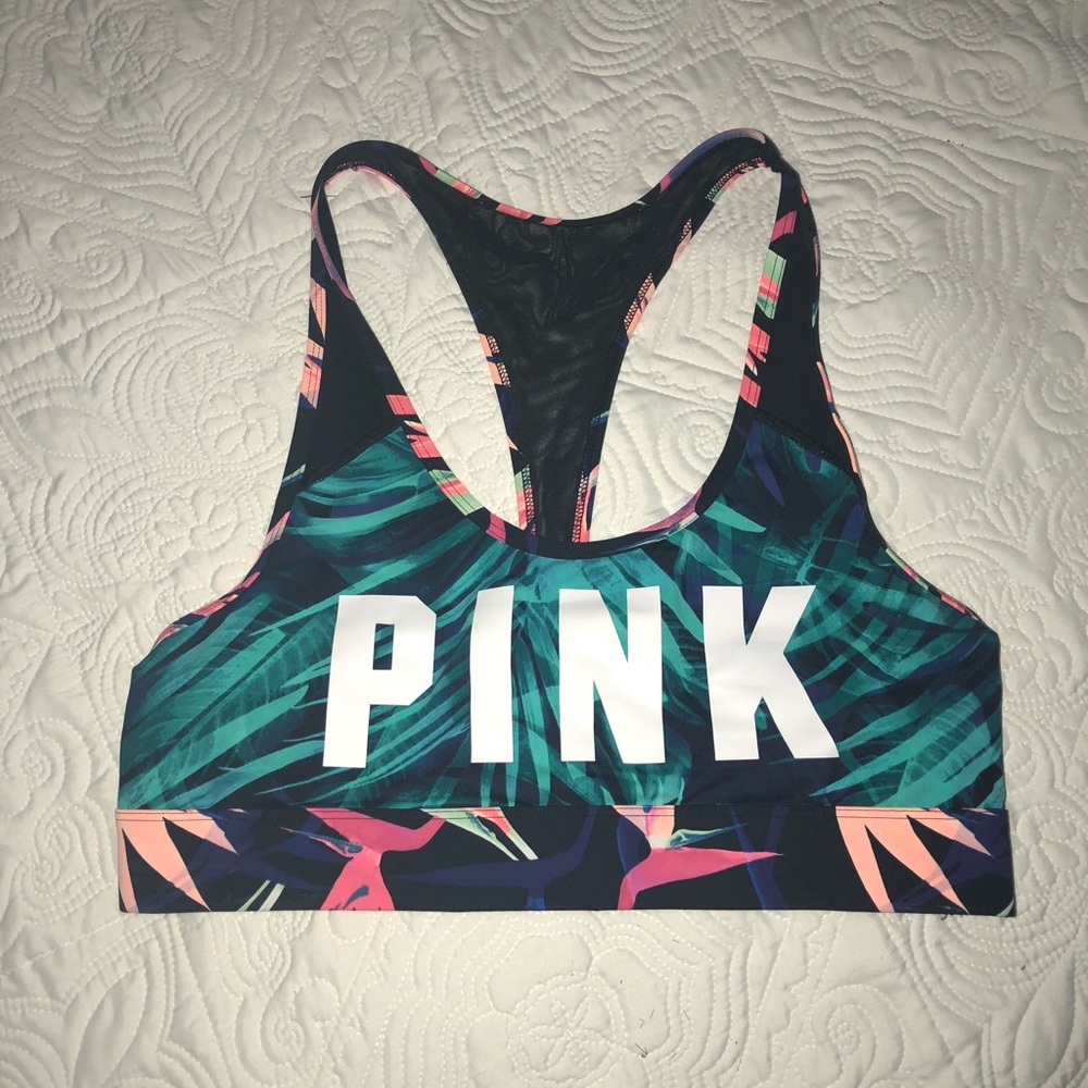 Pink Tropical Ultimate Mesh Sports Bra